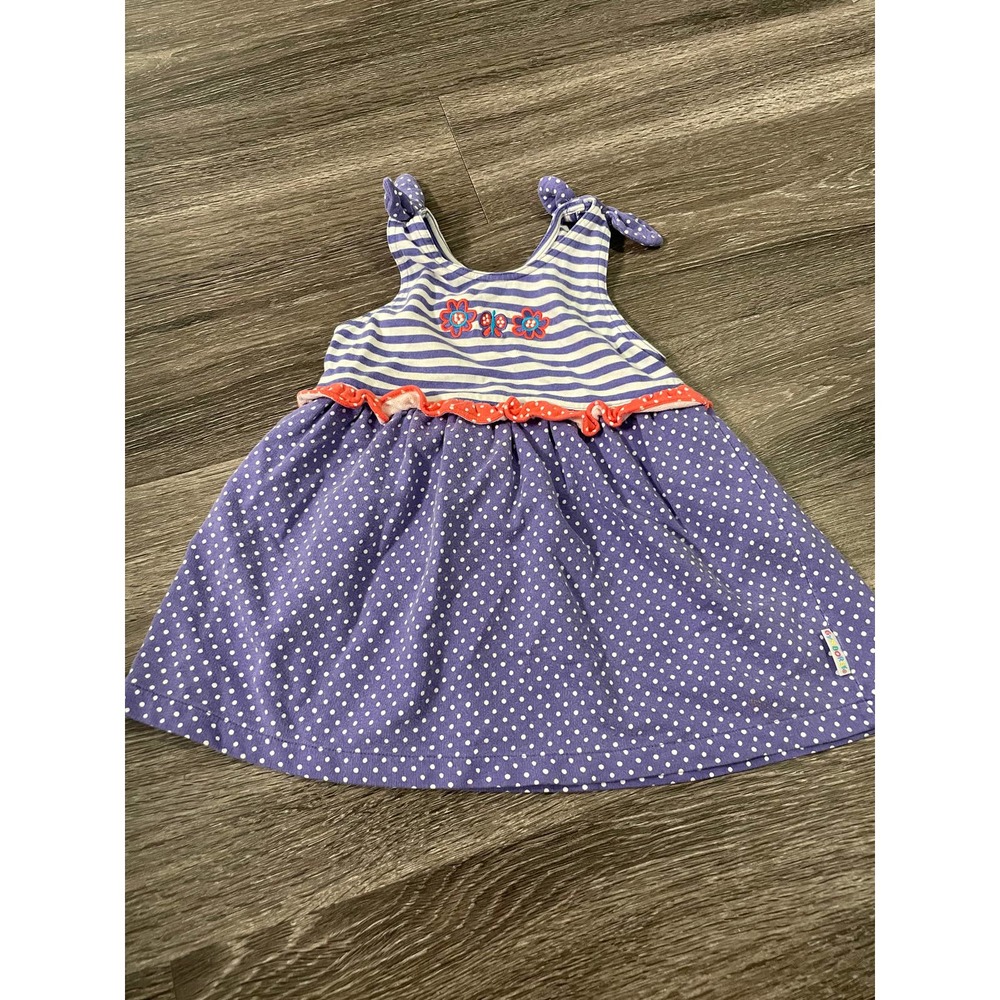 Vintage Rainbow Tag Gymboree Purple Stripped Dress Sz S